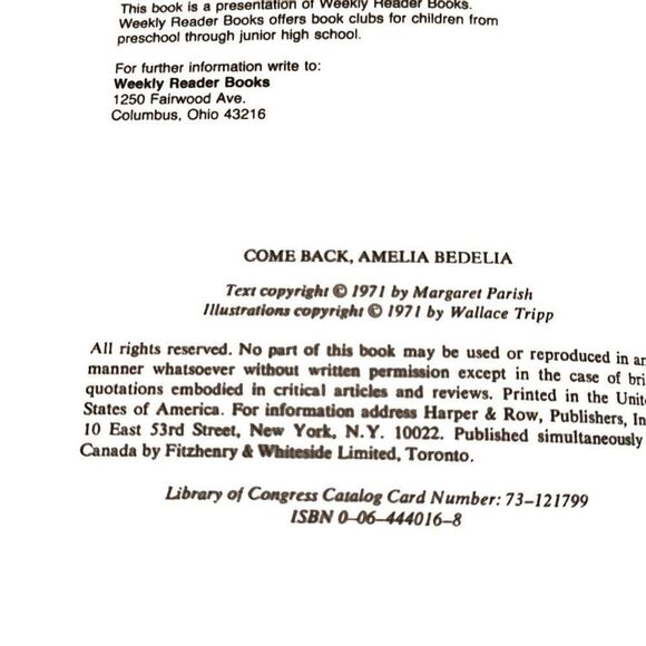 Set Of 2 Vintage The Surprise Shower & Come Back Amelia Bedelia Hardcover Books - Picture 4 of 16